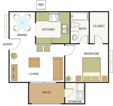 Unit A1 - one bed, one bath B at Newport Apartments, Irving, TX